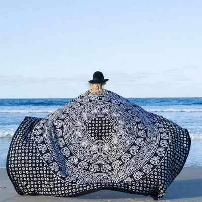 Indian Mandala Large Square Beach Throw Tapestry,Polygon Hippy Boho Towel